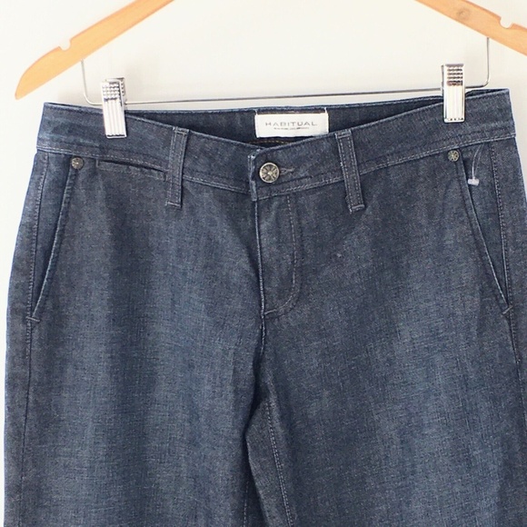 Habitual Women Wide Leg Low Rise Flared Jean Blue Y2K Denim Trouser Sz 28 x 35 - Picture 4 of 15